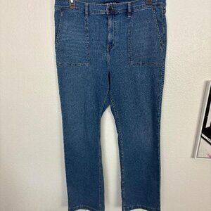 Calvin Klein Repreve Jeans Size 16 Straight Leg High Rise Medium Wash Womens